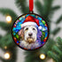 Bearded Collie in Santa Hat Suncatcher Decoration